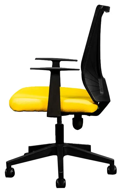 Silla Secretarial [HT-7068BEXYW] respaldo en malla con brazos.