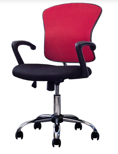 Silla Secretarial [NF-818ABLACK/RED] con Brazos en malla.