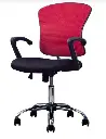 Silla Secretarial [NF-818ABLACK/RED] con Brazos en malla.