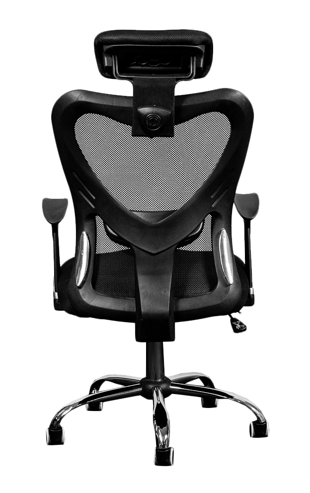 Silla Ejecutiva [YJ6607] con Brazos en vinil en malla negro. 