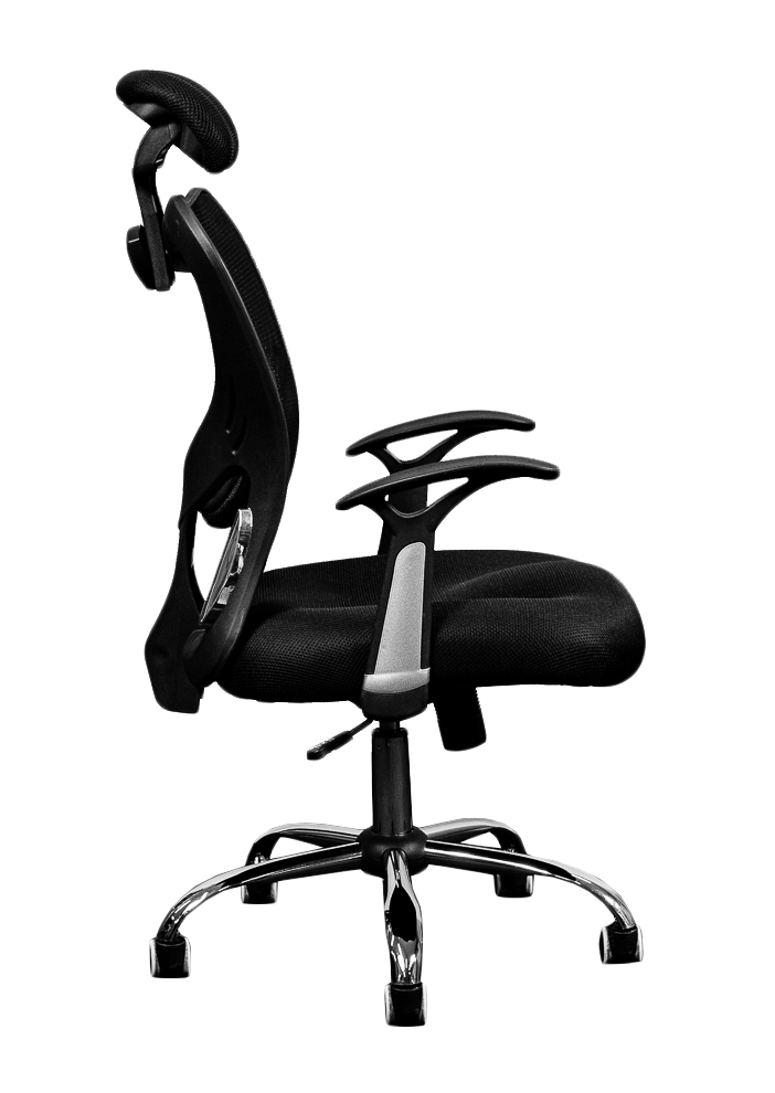 Silla Ejecutiva [YJ6607] con Brazos en vinil en malla negro. 