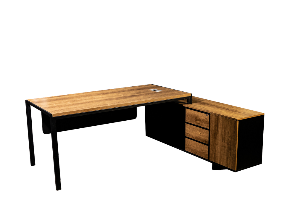 [OZ-SL-113CR]Escritorio Cafe roble Ejecutivo Slimline con retorno medidas: 75" X 63" X 29.52" linea AJN™