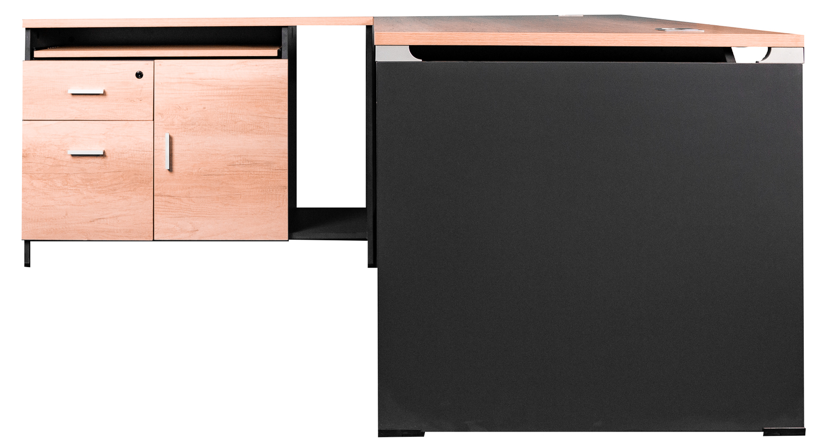 Escritorio en L [OZ-EX02SETB] con cajonera. 