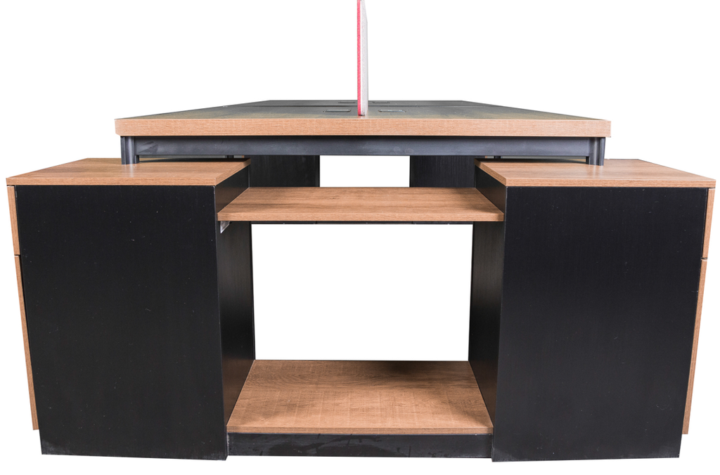 Estacion  de trabajo para 4 personas  con cajonera con llave.