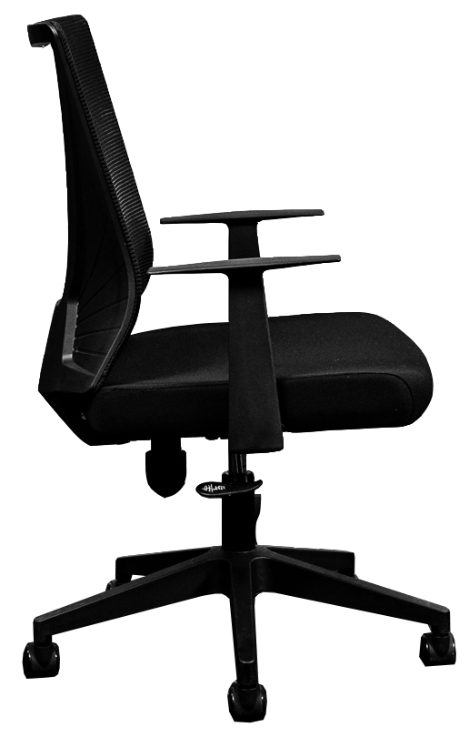 Silla Secretarial [HT-7068BEX] respaldo en malla con brazos.