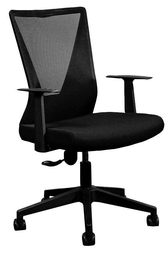 Silla Secretarial [HT-7068BEX] respaldo en malla con brazos.