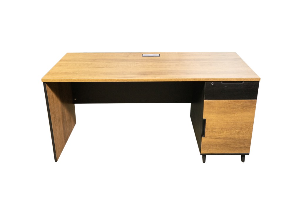 Escritorio de trabajo con cajonera con llave.