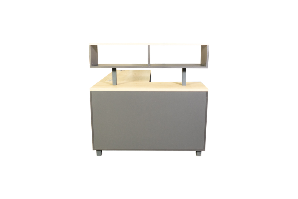 Escritorio en L con cajonera.