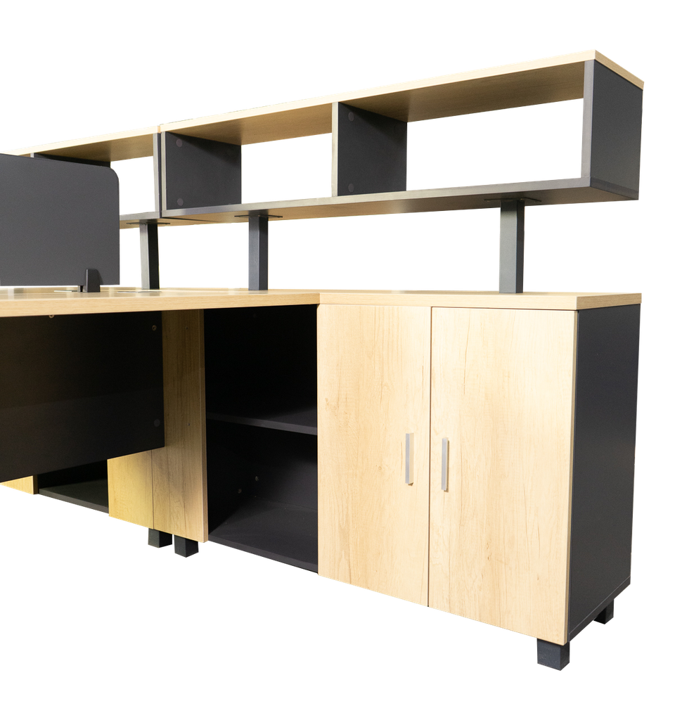 Escritorio en L con cajonera.