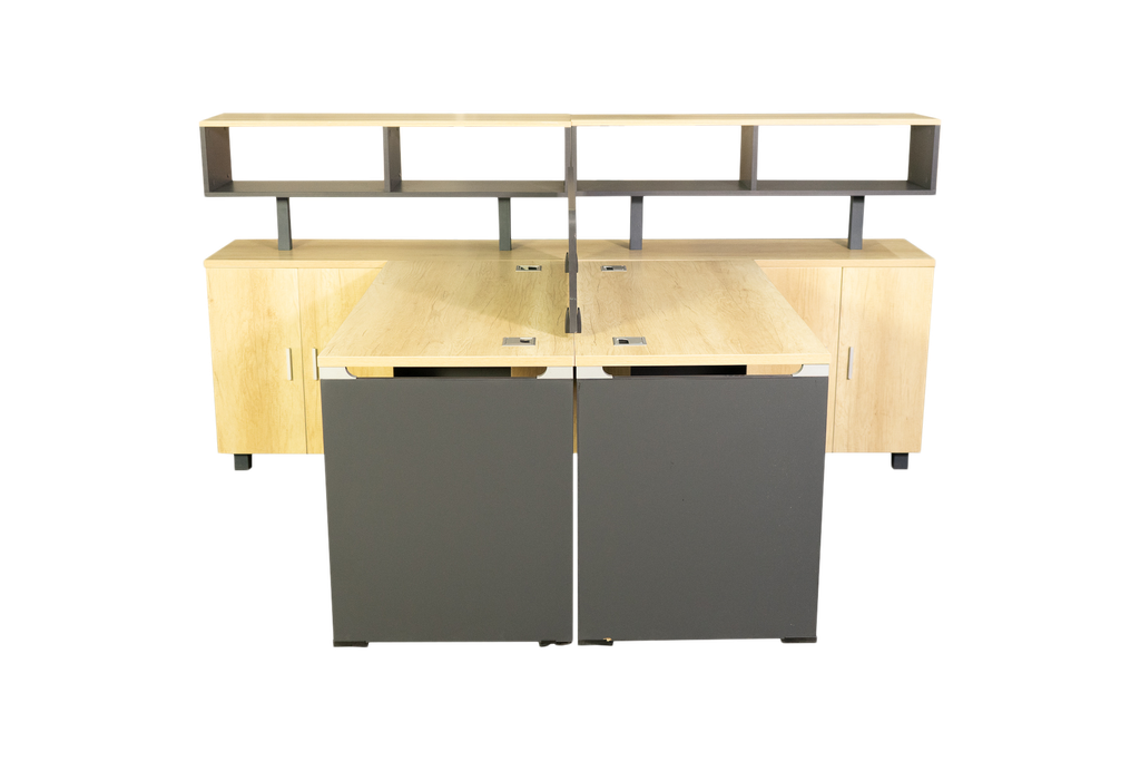 Escritorio en L con cajonera.