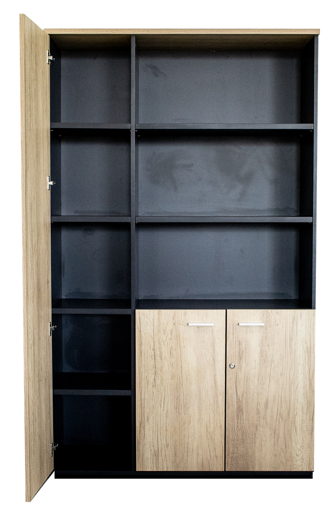 Gabinete de 3 puertas maple con gris