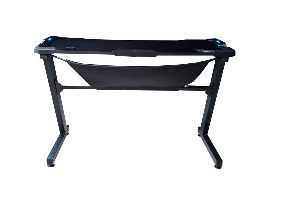 Escritorio gaming en fibra de carbono cubierta 18mm , estructura en negro mate con luces LED AJN Furniture™