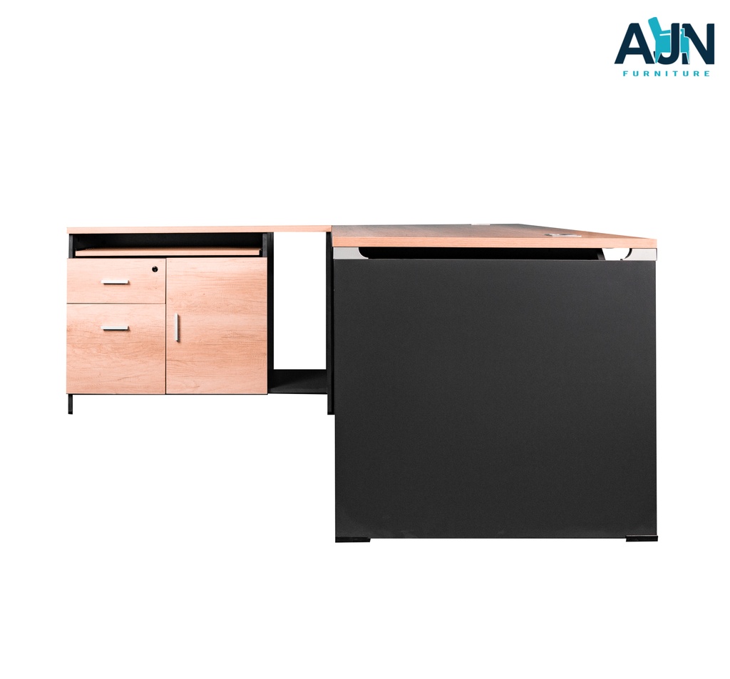 Escritorio en L con cajonera.