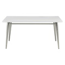 Mesa de centro rectangular Brooklyn cubierta de melamina Color blanco medidas de 42”x24”x 17”