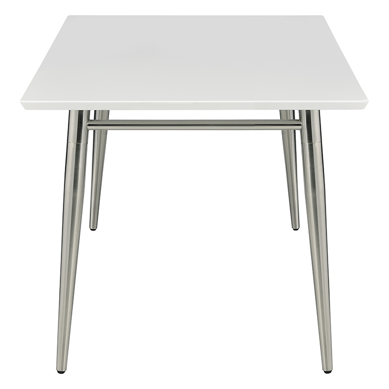 Mesa de centro rectangular Brooklyn cubierta de melamina Color blanco medidas de 42”x24”x 17”