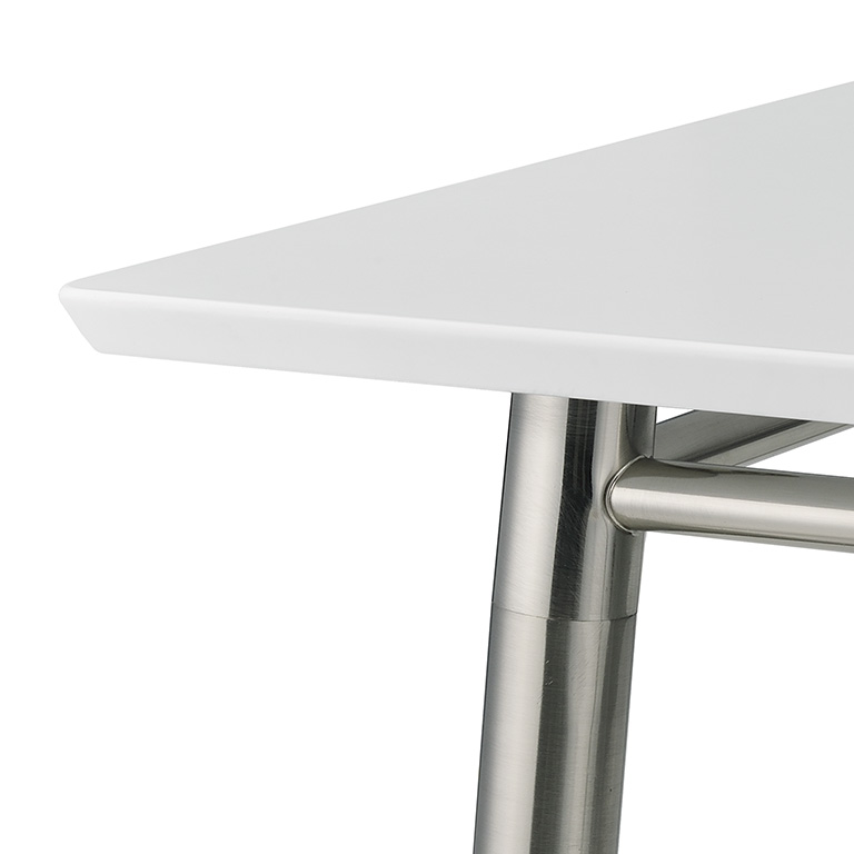 Mesa de centro rectangular Brooklyn cubierta de melamina Color blanco medidas de 42”x24”x 17”