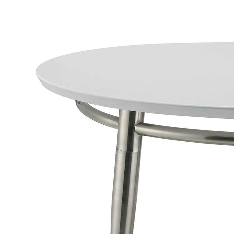 Mesa de centro Circular Brooklyn cubierta de melamina color blanco medidas de 30”x30”x16”