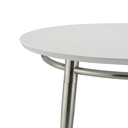 Mesa de centro Circular Brooklyn cubierta de melamina color blanco medidas de 30”x30”x16”