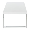 Mesa de centro wallstreet con marco cromado Cubierta en color blanco en melamina medidas de 44” x 22” x 15”  