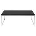 Mesa de centro wallstreet con marco cromado Cubierta en color negro en melamina  medidas de 44” x 22” x 15” 