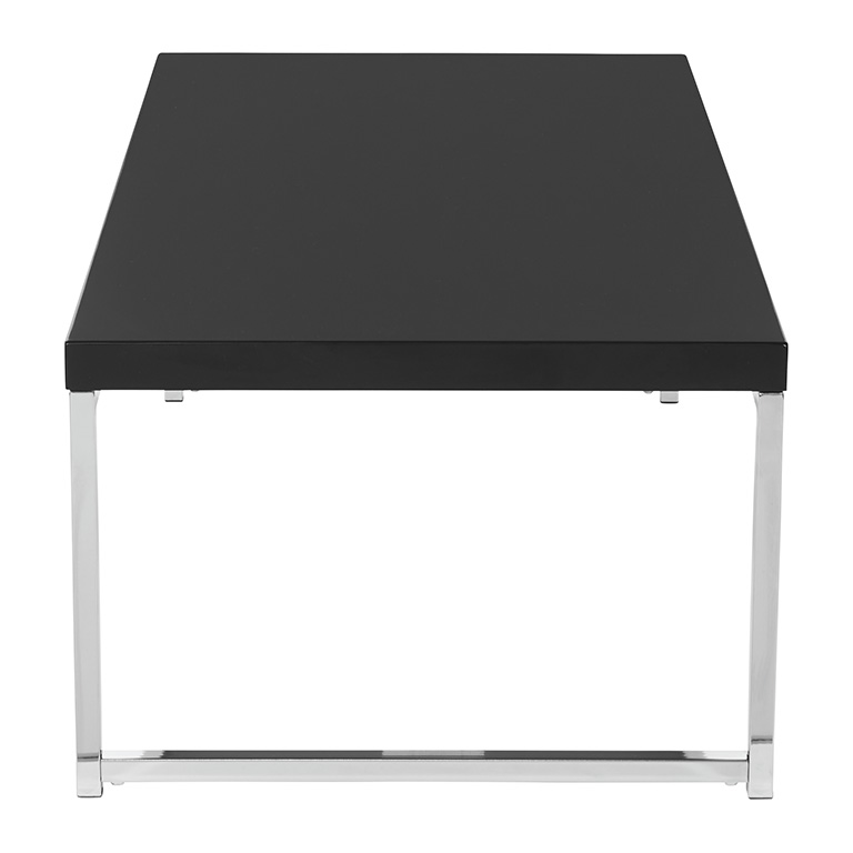 Mesa de centro wallstreet con marco cromado Cubierta en color negro en melamina  medidas de 44” x 22” x 15” 