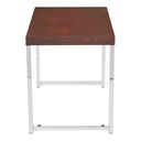 Mesa esquinera wallstreet con marco cromado Cubierta en color espresso en melamina medidas de 22” x 15” x 18”