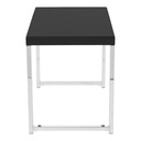 Mesa esquinera wallstreet con marco cromado Cubierta en color negro  en melamina medidas de 22” x 15” x 18”