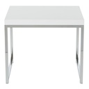Mesa esquinera wallstreet con marco cromado Cubierta en color blanco en melamina medidas de 22” x 15” x 18” 