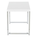 Mesa esquinera wallstreet con marco cromado Cubierta en color blanco en melamina medidas de 22” x 15” x 18” 
