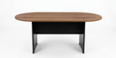 Mesa de sala de juntas con dimensiones de 70" largo x 35.45" ancho x 29.5" alto color cafe con negro Marca AJN