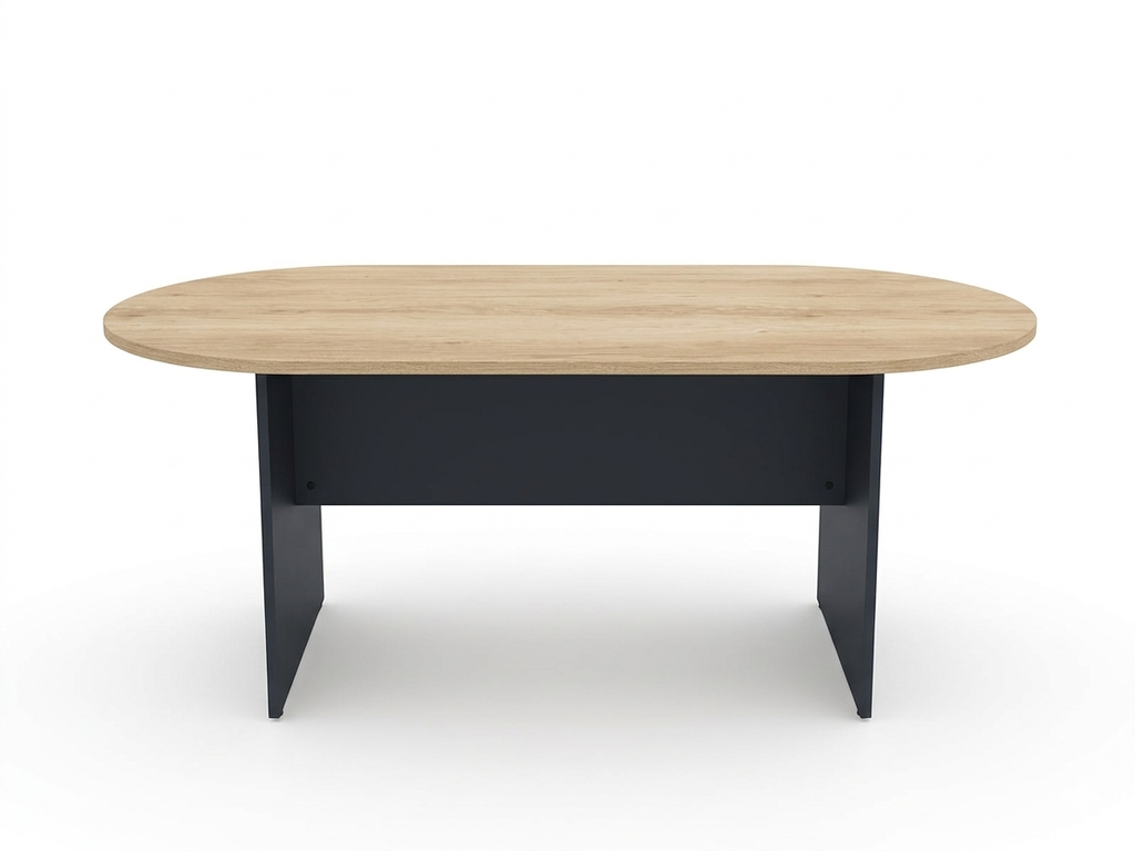 [OZ1345-18MG]Mesa de sala de juntas con dimensiones de 70" largo x 35.45" ancho x 29.5" alto color maple con gris Marca AJN