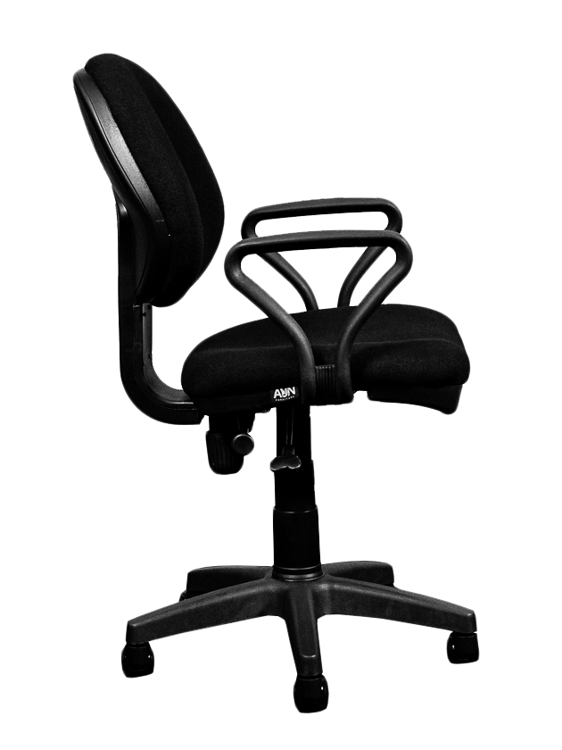 SP-631WL Silla secretarial con brazos en tela color negro linea AJN™