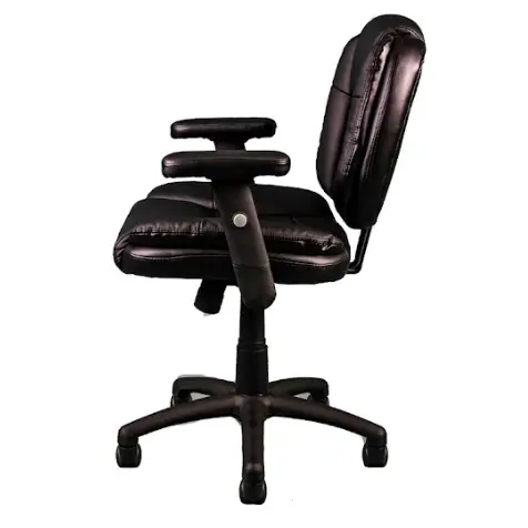 Silla Secretarial [NF-7855] con Brazos en vinipiel negro.