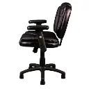Silla Secretarial [NF-7855] con Brazos en vinipiel negro.