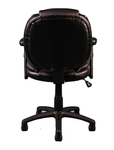 Silla Secretarial [NF-7855] con Brazos en vinipiel negro.