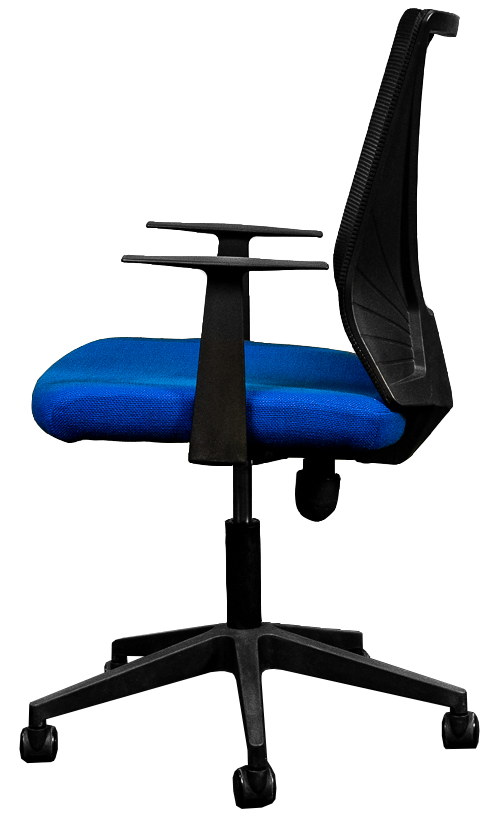 Silla Secretarial [HT-7068BEXBL] respaldo en malla con brazos.