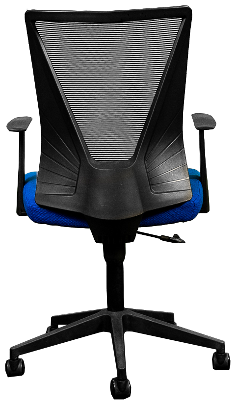 Silla Secretarial [HT-7068BEXBL] respaldo en malla con brazos.