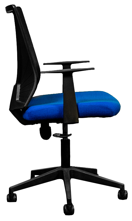 Silla Secretarial [HT-7068BEXBL] respaldo en malla con brazos.