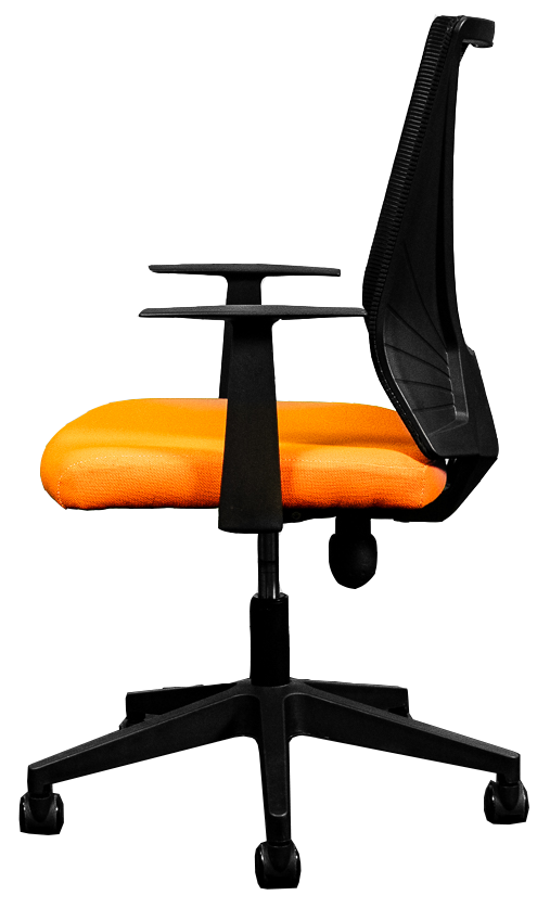 Silla Secretarial [HT-7068BEXOR] respaldo en malla con brazos.