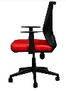 Silla Secretarial [HT-7068BEXRD] respaldo en malla con brazos.