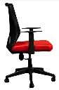 Silla Secretarial [HT-7068BEXRD] respaldo en malla con brazos.