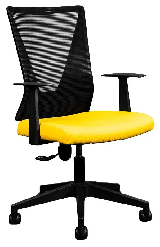 Silla Secretarial [HT-7068BEXYW] respaldo en malla con brazos.