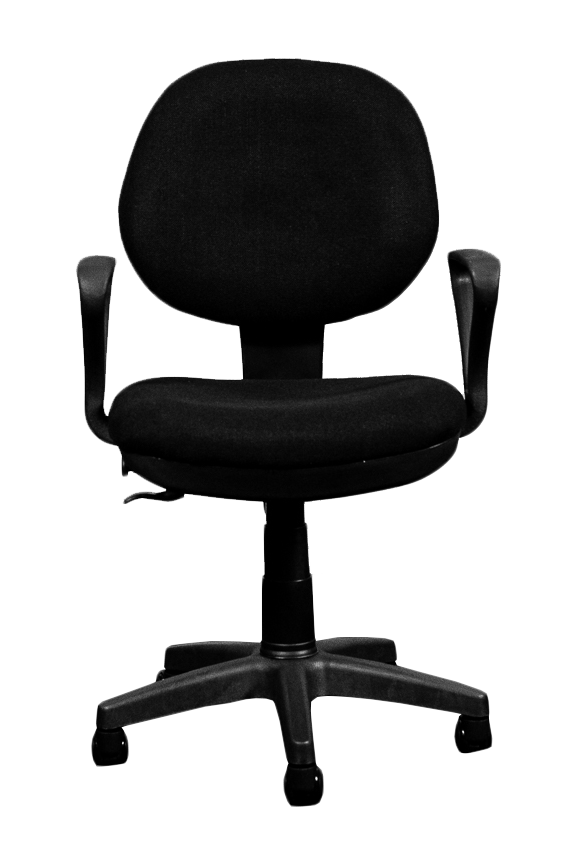 Silla secretarial con brazos en tela color negro linea AJN™