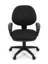 Silla secretarial color negro con brazos en tela AJN Furniture™ 