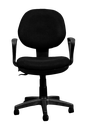 Silla secretarial con brazos en tela color negro linea AJN™