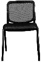 Silla de visita [D-061-BK] respaldo en malla apilable.