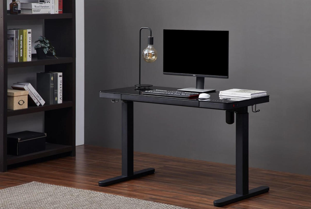 [K302]Kowo Escritorio eléctrico de pie de madera ajustable en altura K302 de 48" en color NEGRO