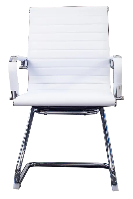 Silla de visita [NF-6002VWT] respaldo y asiento en vinilpiel.