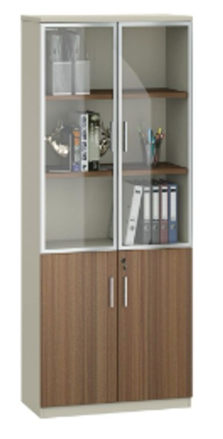 [DG15-S0408]Gabinete con puertas de vidrio templado con sistema de llave puertas inferior color Australian oak/ Ash gray medidas de 36” de ancho x 15” profundidad x 78” alto