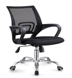 Silla secretarial color negro con respaldo medio en malla AJN Furniture™ 
